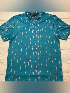 William Murray Polo Shirt Men’s M Golf Short Sleeve “And They’re Off”